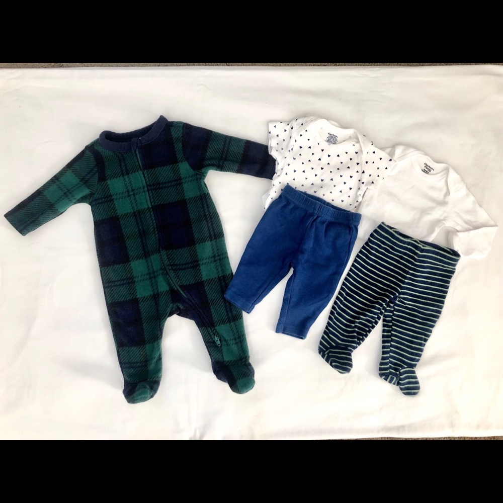 5-Piece Baby Boy Bundle | Onesie, Leggings & Tops